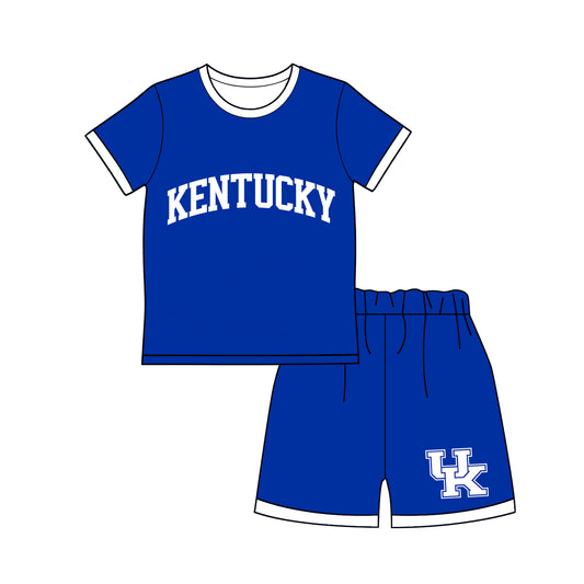Preorder moq 5 Baby Boys Hot Blue Kentucky Top Short Team Clothes Sets