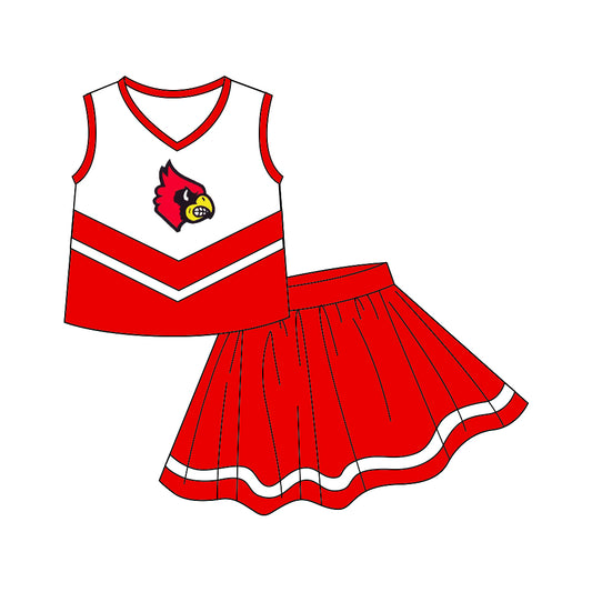 Baby Girls Chearleader Team Red Skirts Clothes Sets preorder(moq 5)