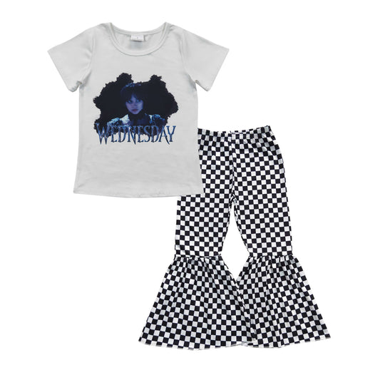 Baby Girl Black Movie Check Bell Pants Sets