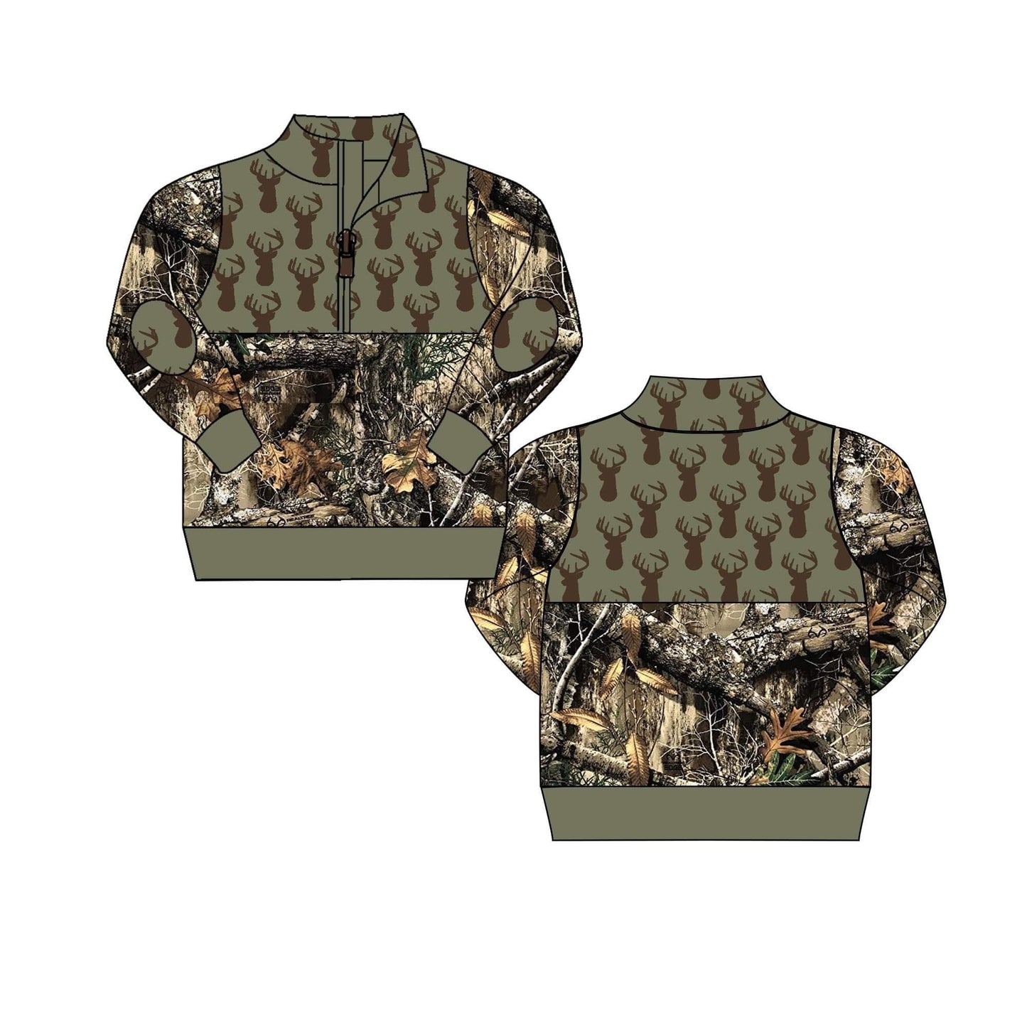 Baby Boys Green Camo Top Shirts Pullovers preorder(moq 5)