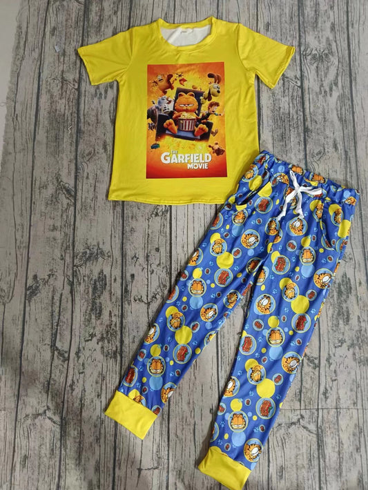 Baby Boys Cartoon Cats Shirt Pants Pajamas Clothes Sets Preorder(moq 5)