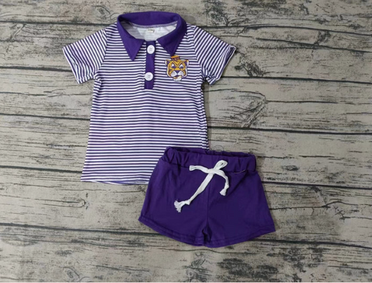 Baby Boys Tiger Pullover Shirt Shorts Clothes Sets Preorder (moq 5)