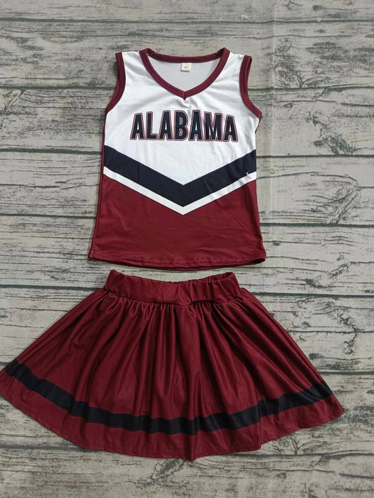 Baby Girls Alabama Cheer Team Tee Shirt Skirts Clothes Sets preorder(moq 5)