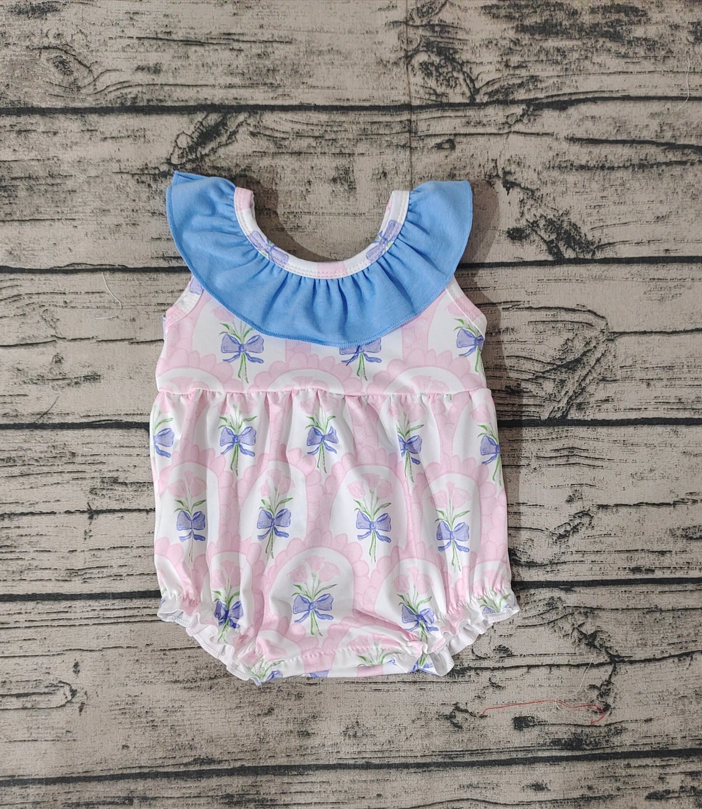 Baby Infant Girls Flowers Bunches Ruffle Rompers