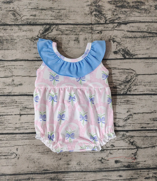 Baby Infant Girls Flowers Bunches Ruffle Rompers