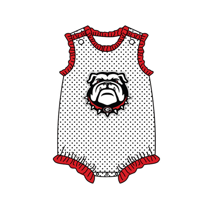 Baby Infant Girls Red Dots Dogs Rompers Preorder (moq 5)