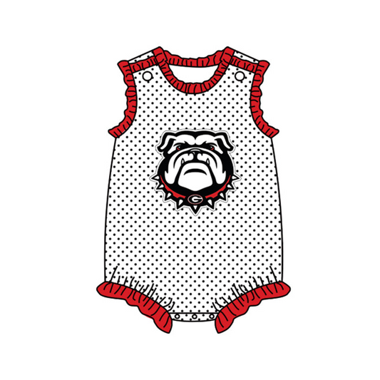 Baby Infant Girls Red Dots Dogs Rompers Preorder (moq 5)