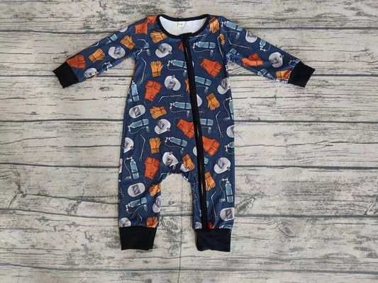 Baby Infant Boys Navy Blue Tools Zip Rompers preorder(moq 5)