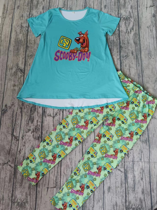 Baby Girls Green Doo Dog Tunic Legging Outfits Clothes Sets Preorder(moq 5)