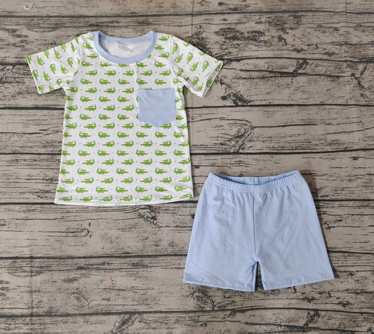 Baby Boys Crocodile Pocket Tee Shirts Shorts Clothes Sets