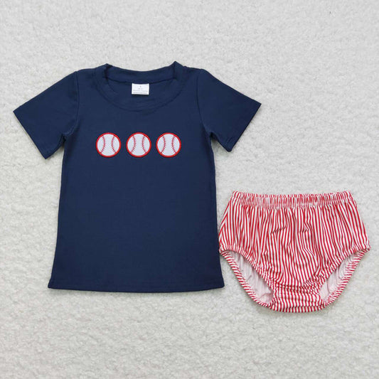 Baby Boys Infant Summer Baseball Tee Bummies Clothes Sets