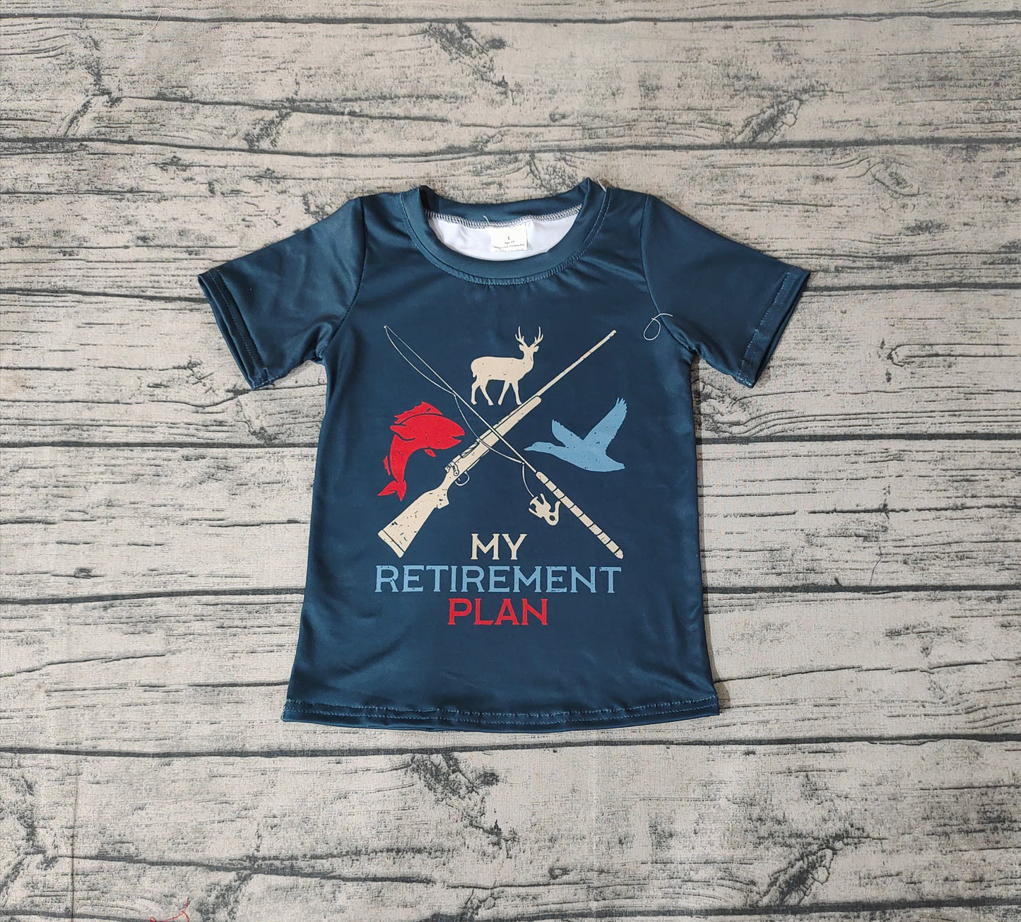 Baby Boys My Retierment Plan Navy Hunting Short Sleeve Tee Shirts Tops