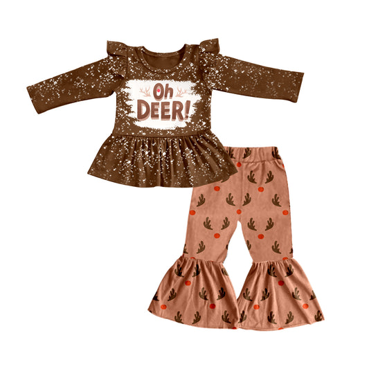 Baby Girls Deer Tunic Bell Pants Clothes Sets preorder(moq 5