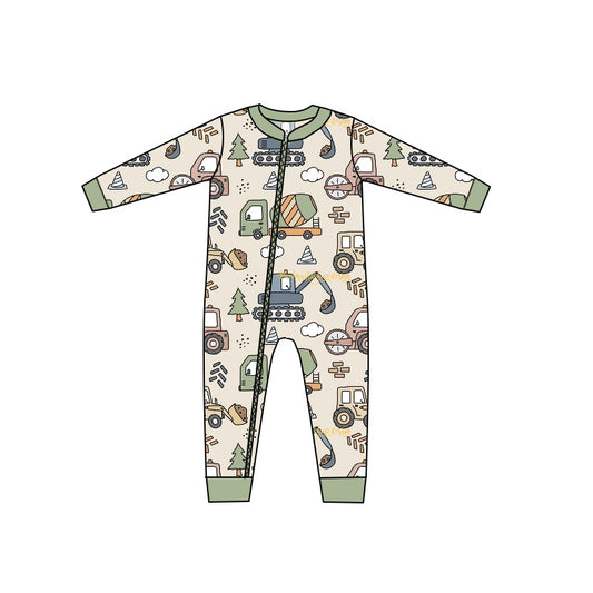 Baby Boys Construction Long Sleeve Rompers preorder(moq 5)