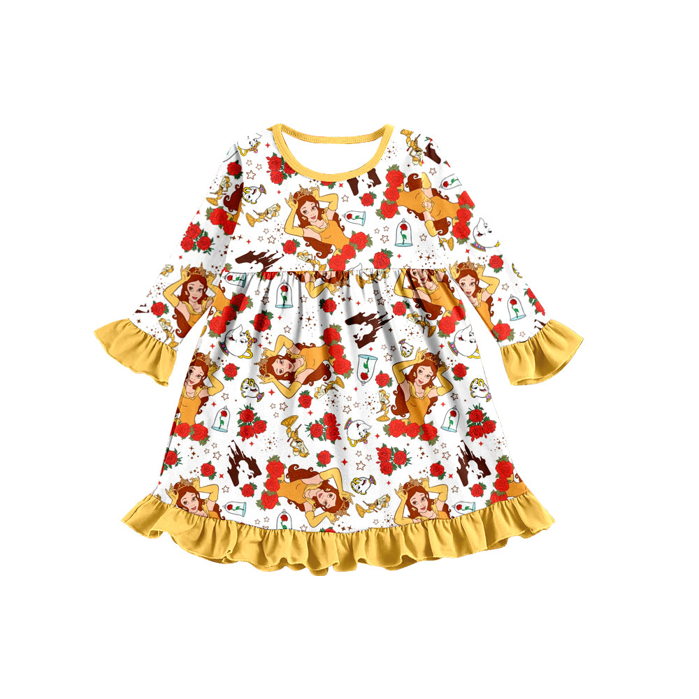 Baby Girls Princess Rose Knee Length Dresses preorder(moq 5)