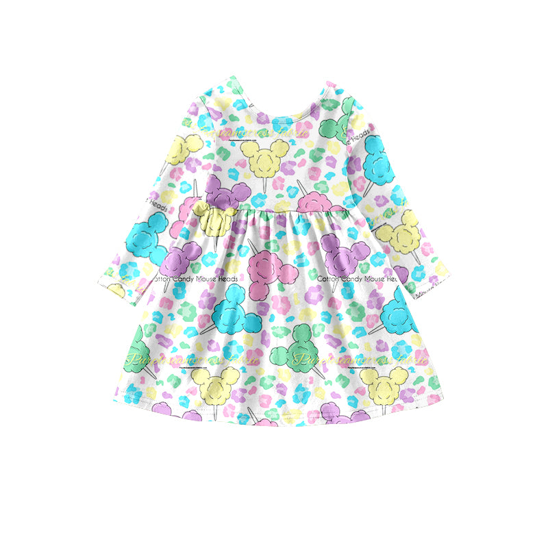 Baby Girls Colorful Cartoon Knee Length Dresses preorder(moq 5)