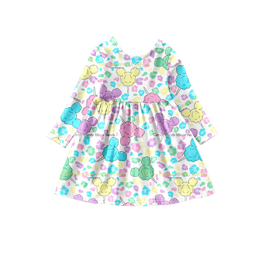 Baby Girls Colorful Cartoon Knee Length Dresses preorder(moq 5)