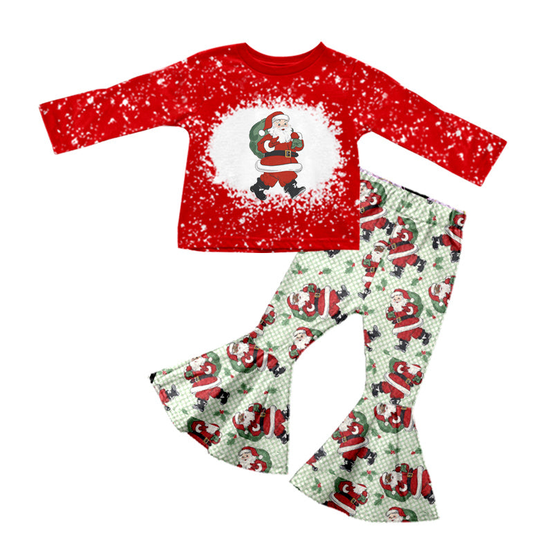 Baby Girls Christmas Santa Bell Pants Clothes Sets preorder(moq 5)