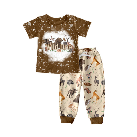 Baby Boys Wild One Bear Bell Pants Clothes Sets preorder(moq 5)