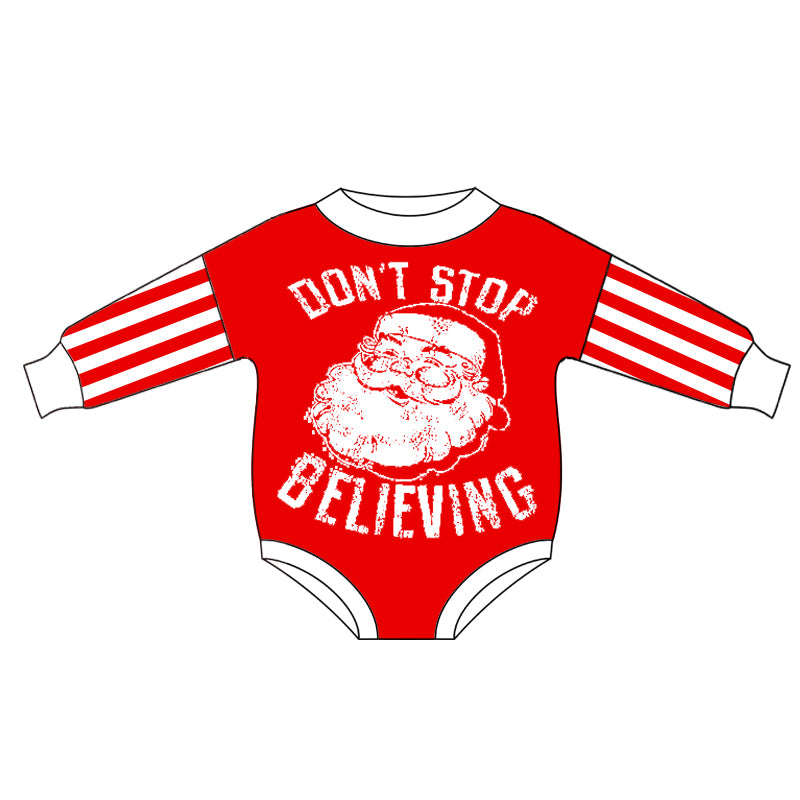 Baby Kids Long Sleeve Santa Red Rompers preorder(moq 5)