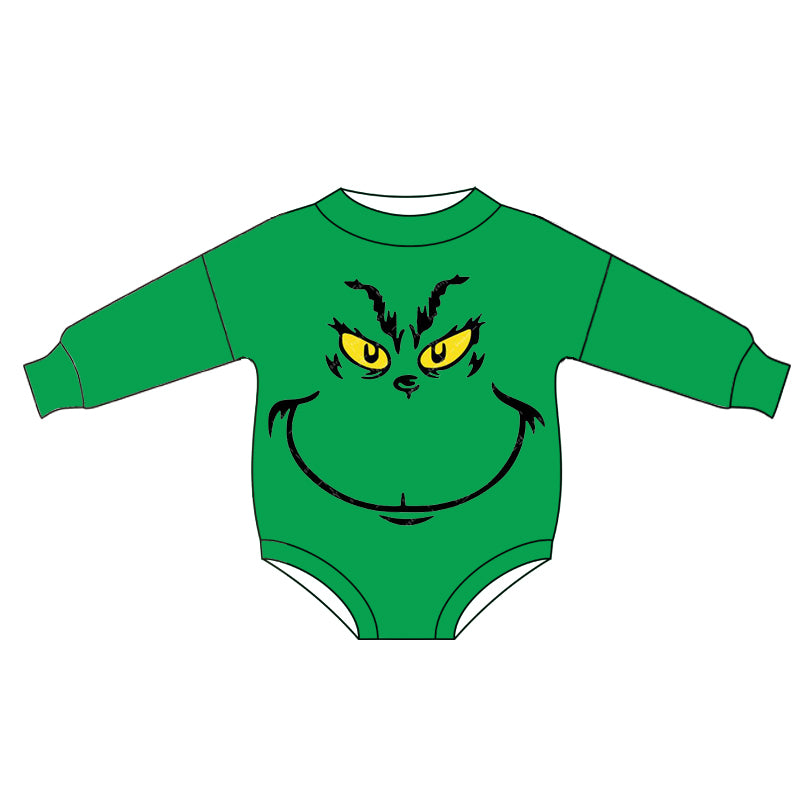 Baby Kids Long Sleeve Green Face Rompers preorder(moq 5)