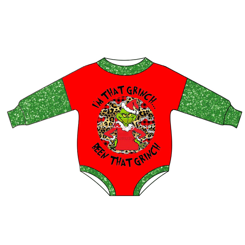 Baby Kids Long Sleeve Green Frog Rompers preorder(moq 5)