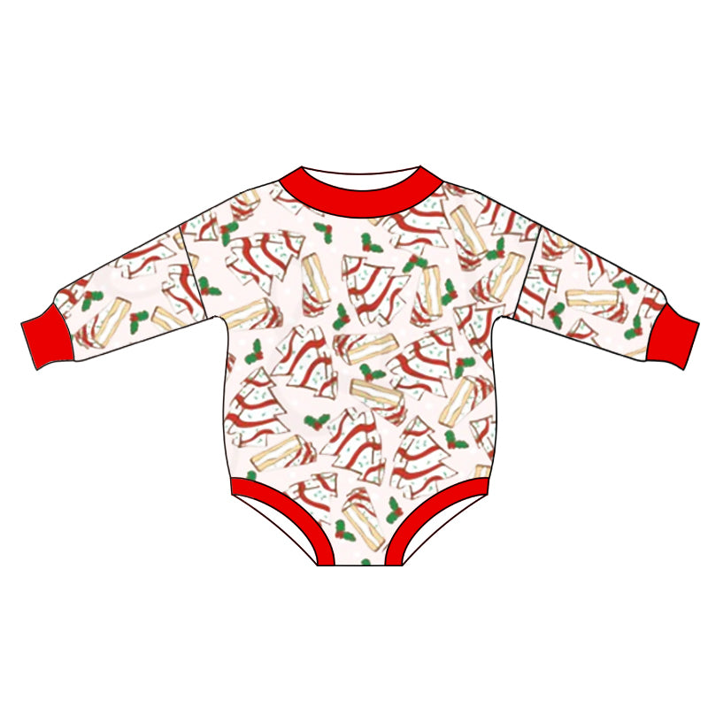 Baby Kids Long Sleeve Christmas Tree Cake Rompers preorder(moq 5)