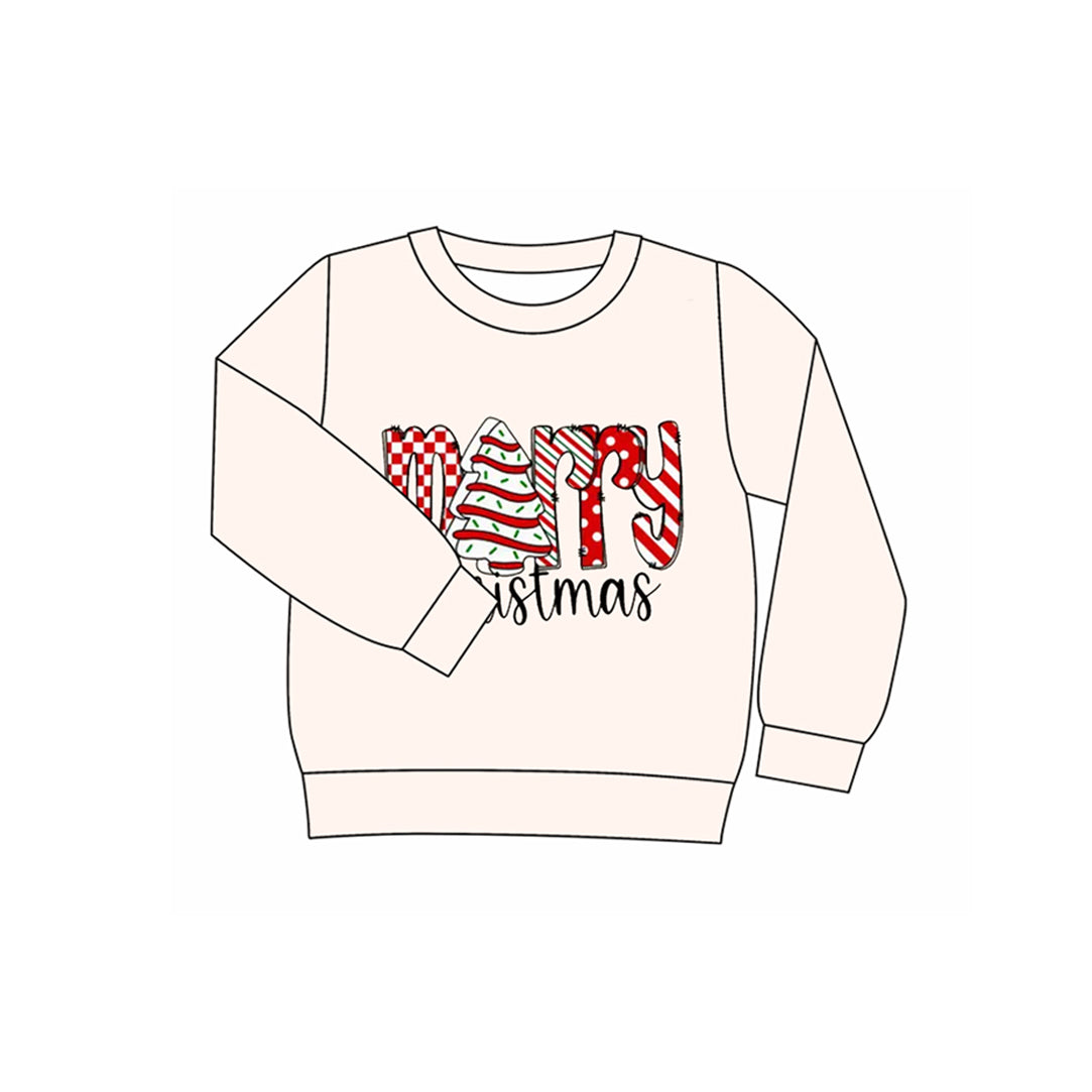 Preorder (moq 5)Baby Girls Long Sleeves Merry Christmas Tee Shirts Tops