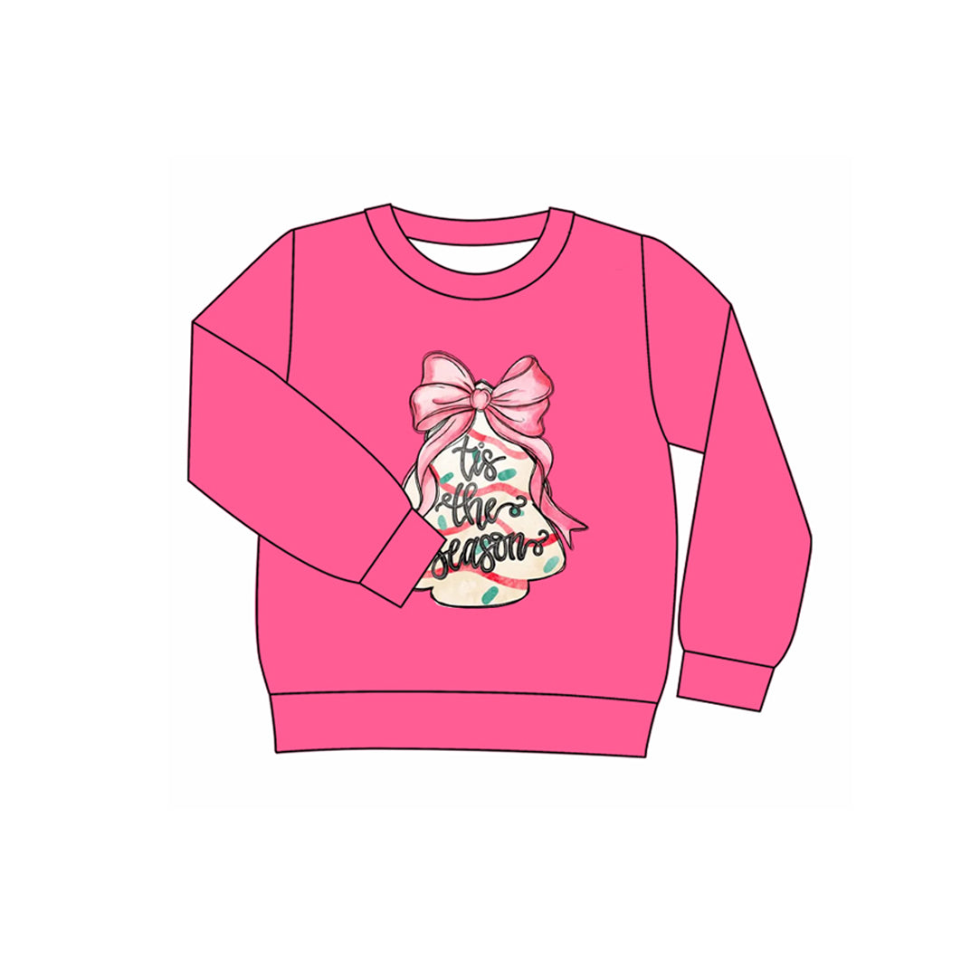 Preorder (moq 5)Baby Girls Long Sleeves Christmas Tis the Season Tee Shirts Tops