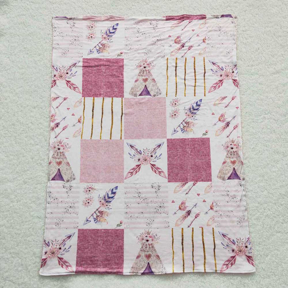 Baby Kids Teepee Print Minky Blankets