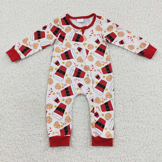 Baby Kids Cup Cookie Zip Christmas Rompers