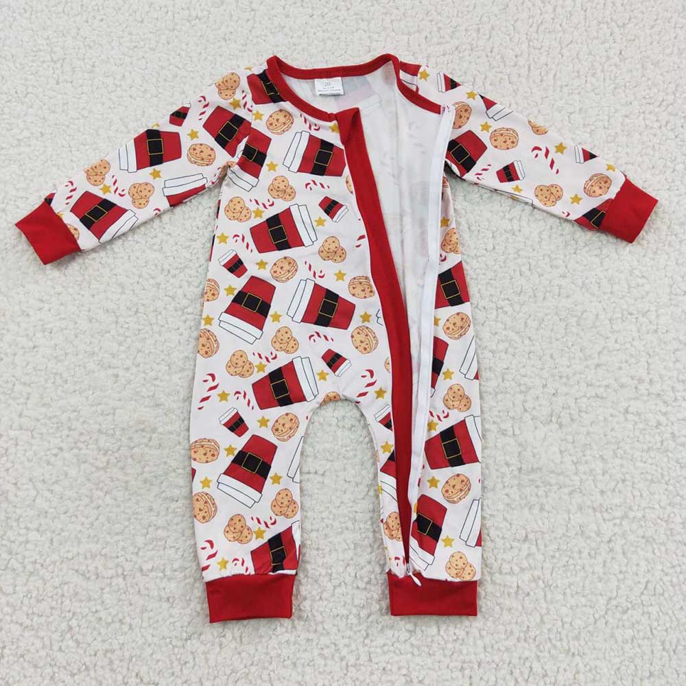 Baby Kids Cup Cookie Zip Christmas Rompers