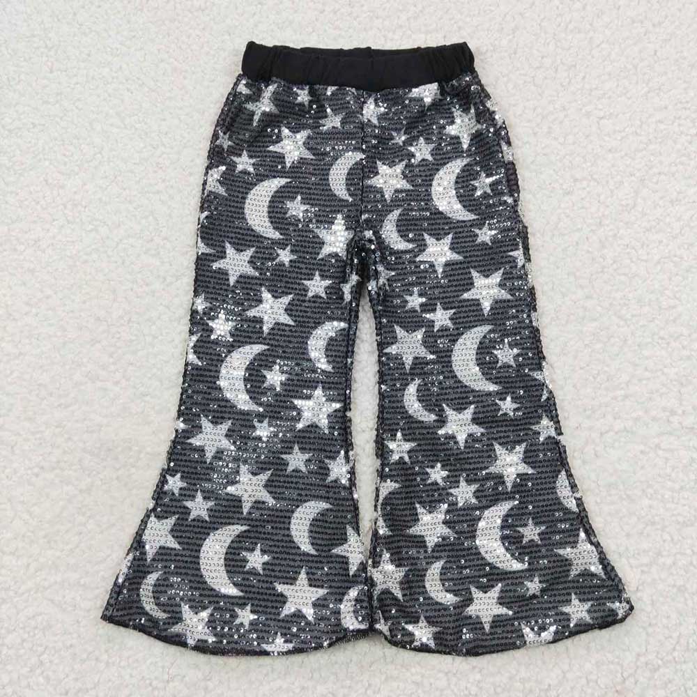 Baby Girls Black Moon Bell Bottom Pants