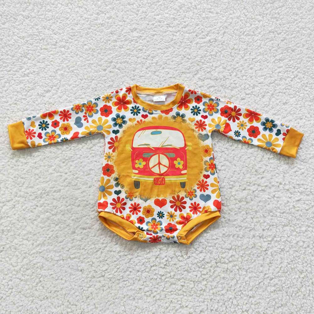 Baby Girls Flowers Bus Rompers