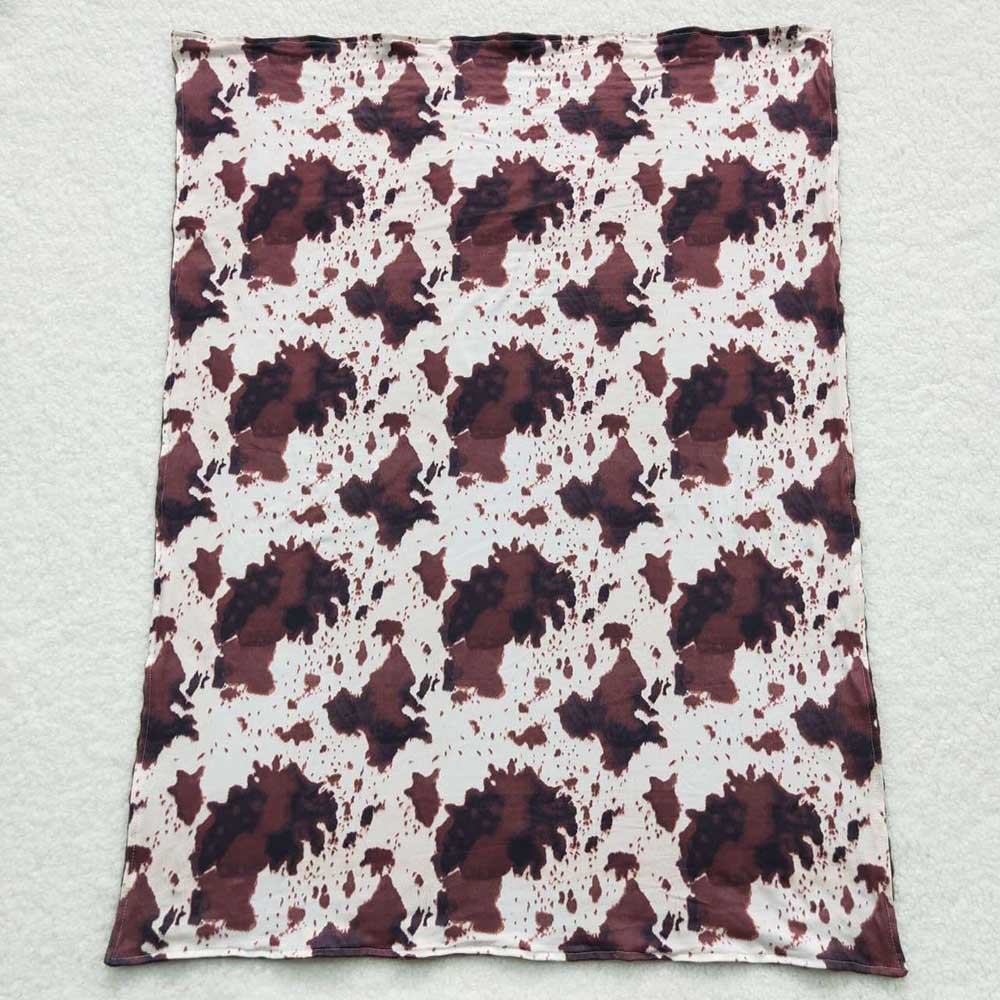 Baby Kids Cowhide Print Minky Blankets