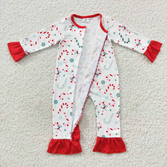 Baby Girls Christmas Candy Cane Rompers