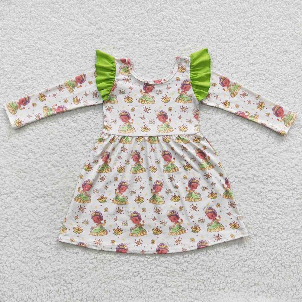 Baby Girls Green Frog Princess Ruffle Dresses