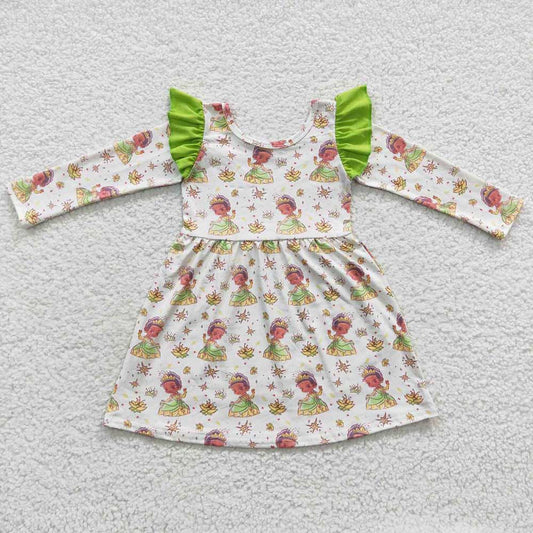 Baby Girls Green Frog Princess Ruffle Dresses