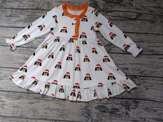 Baby Girls Team Dog Christmas Gown Dresses preorder(moq 5)
