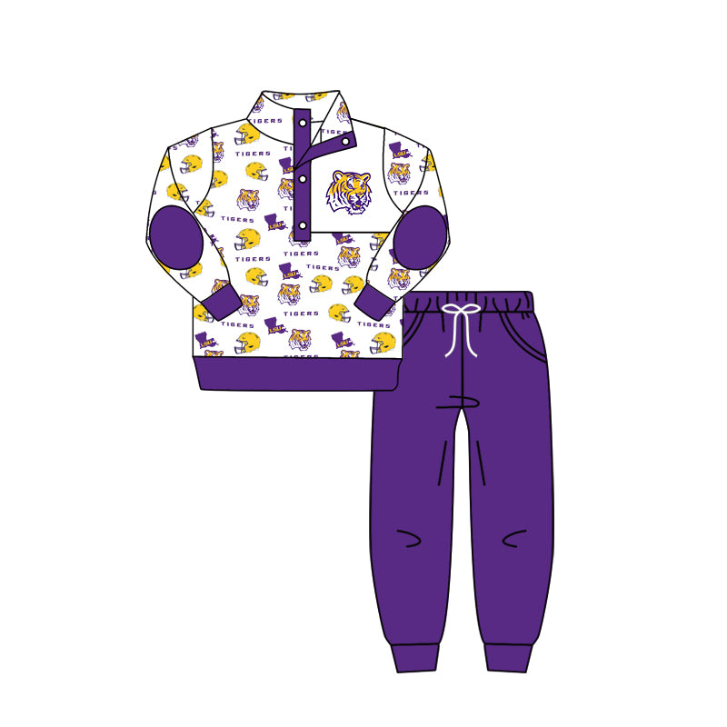 Baby Boys Purple Team Top Pants Clothes Sets preorder(moq 5)