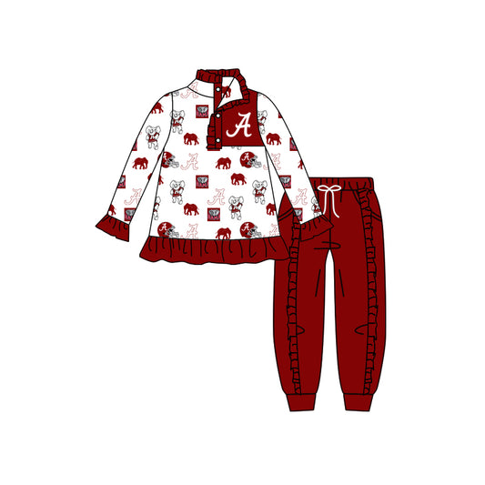 Baby Girls Red A Team Top Pants Clothes Sets preorder(moq 5)