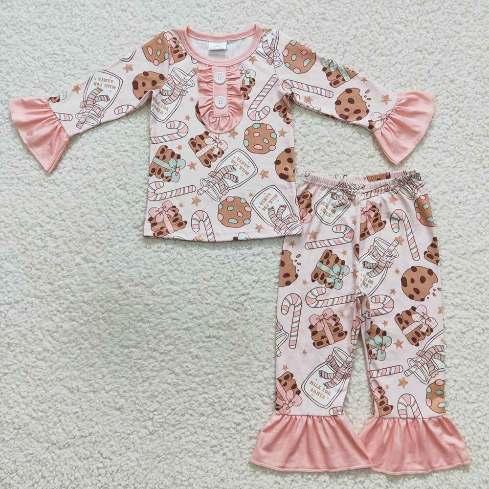 Baby Girls Pink Cookie Candy Pants Pajamas Clothes Sets