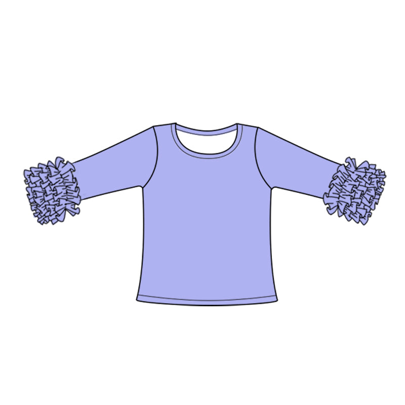 Baby Girls Lavender Icing Ruffle Long Sleeve Tee Shirts Tops preorder(moq 5)