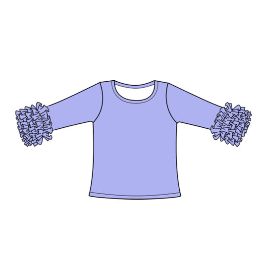 Baby Girls Lavender Icing Ruffle Long Sleeve Tee Shirts Tops preorder(moq 5)