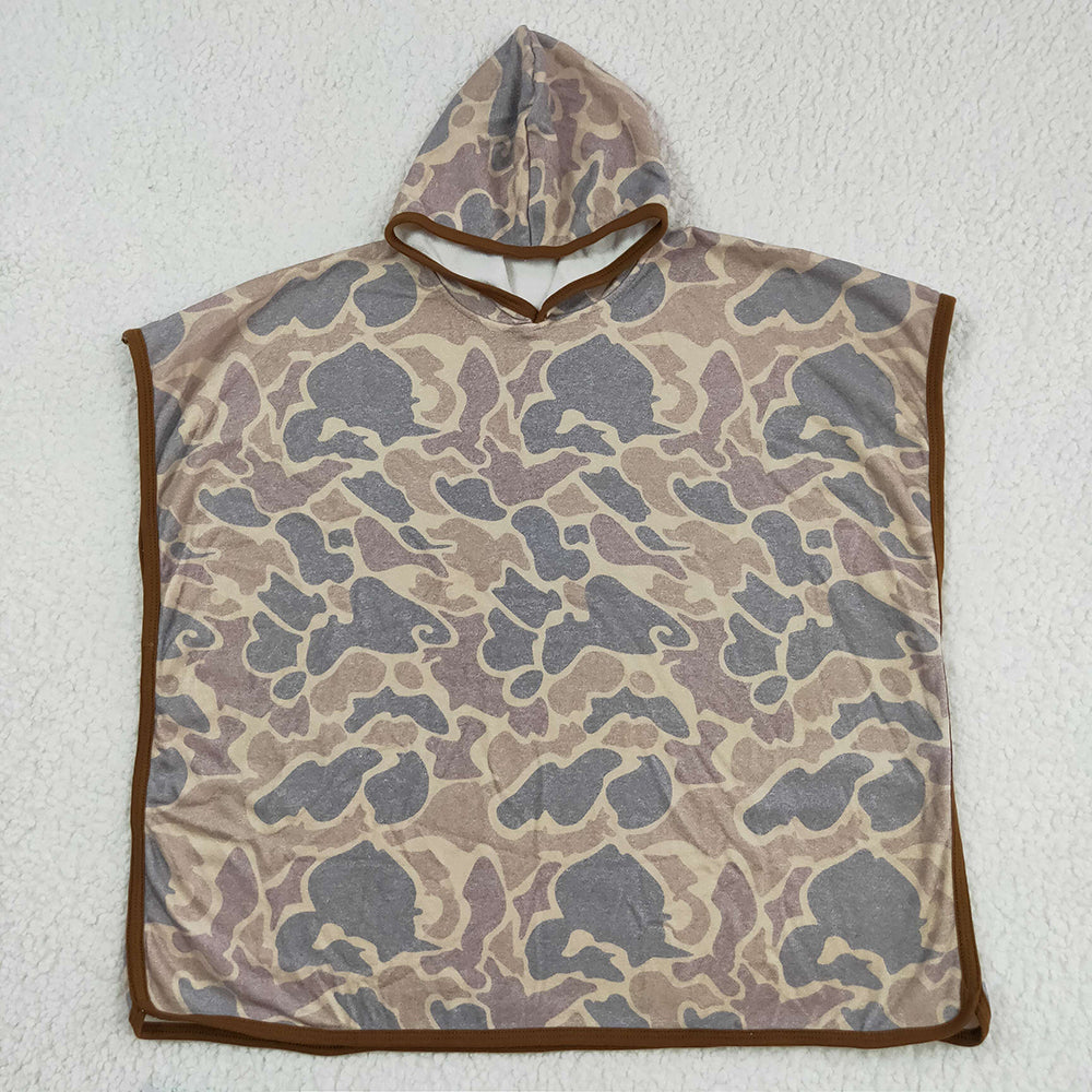 Baby Kids Children Brown Camo Terry Swim Towel Cover Ups