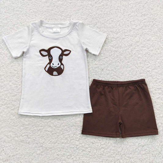 Baby Boys Western Cow Shorts Sets