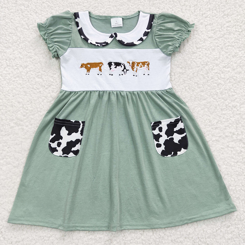 Baby Girls Cow Knee Length Dresses