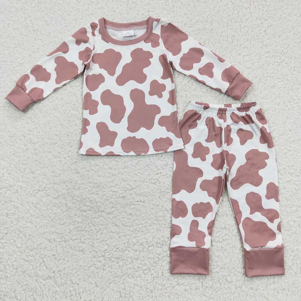 Baby Kids Cow Print Pajamas Clothes Sets