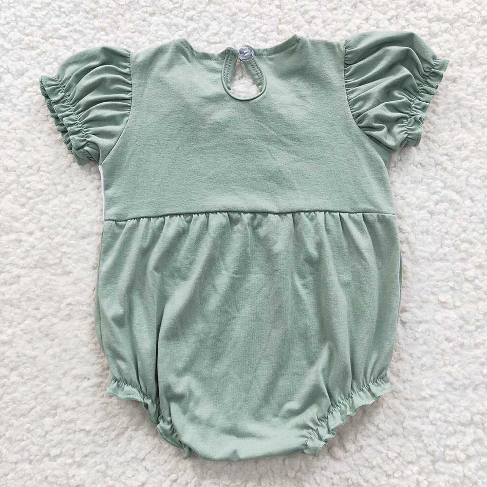 Baby Girls Cow Green Color Rompers