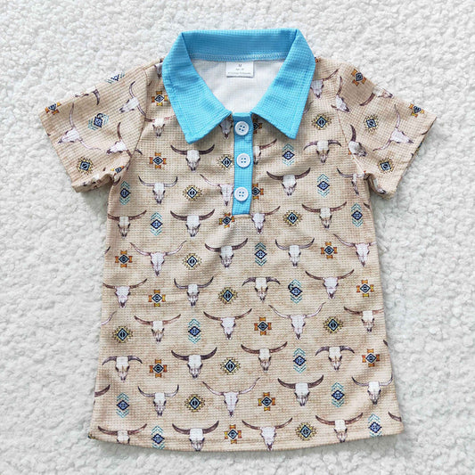 Baby Boys Cow Western Short Sleeve Shirts Tops